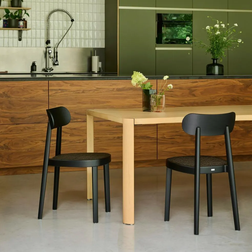 118 Stuhl mit Rohrgeflecht Dark Melange