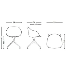 About a Chair AAC 220 2.0 Drehstuhl Gestell poliert