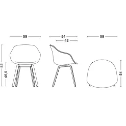 About a Chair AAC 223 Armlehnstuhl Eiche schwarz