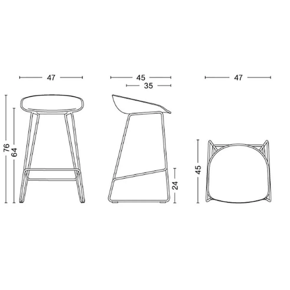 About a Stool AAS 38 2.0 Barhocker niedrig Gestell weiß