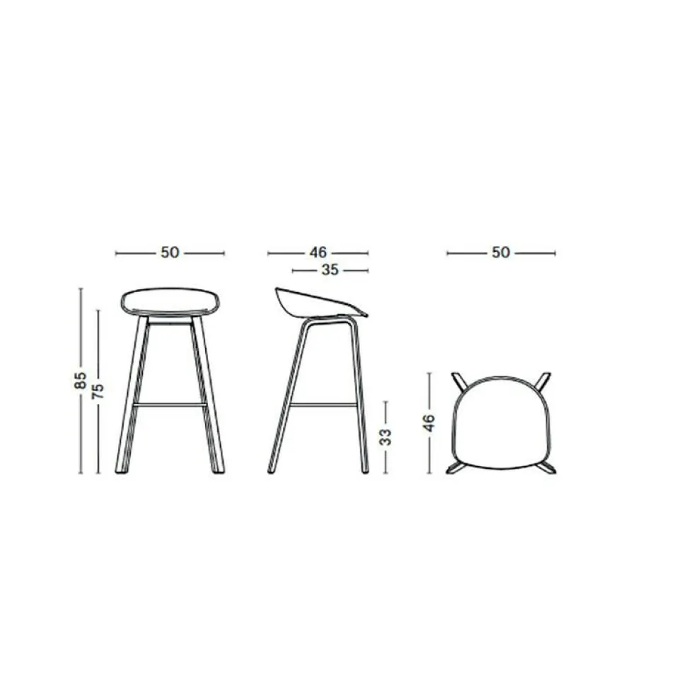 About A Stool AAS 32 2.0 Barhocker hoch Eiche lackiert