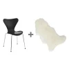 Aktionsset Serie 7™ Stuhl gefärbte Esche + Fell