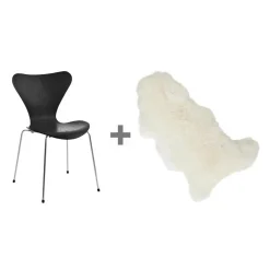 Aktionsset Serie 7™ Stuhl gefärbte Esche + Fell