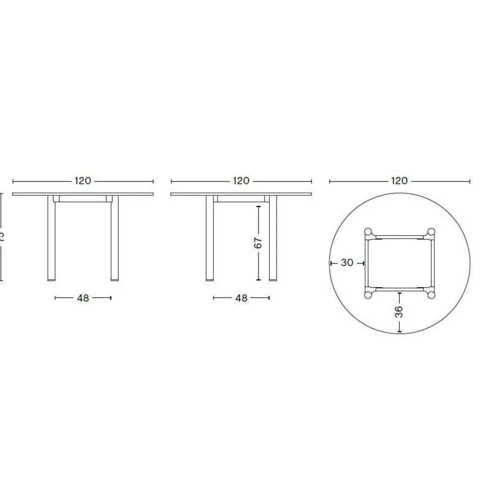 Annex Esstisch Ø 120cm Gestell Eiche