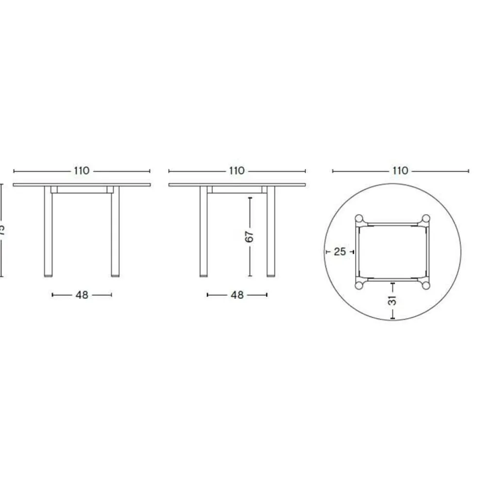 Annex Esstisch Ø 110cm Gestell Aluminium