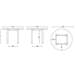Annex Esstisch Ø 110cm Gestell Aluminium