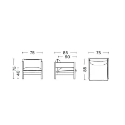 Arbour Club Sessel Gestell Buche lackiert