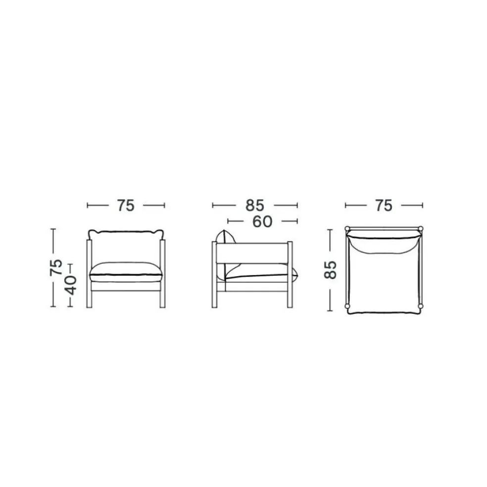 Arbour Club Sessel Gestell Eiche