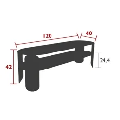 Bebop Garten-Beistelltisch 120x40cm