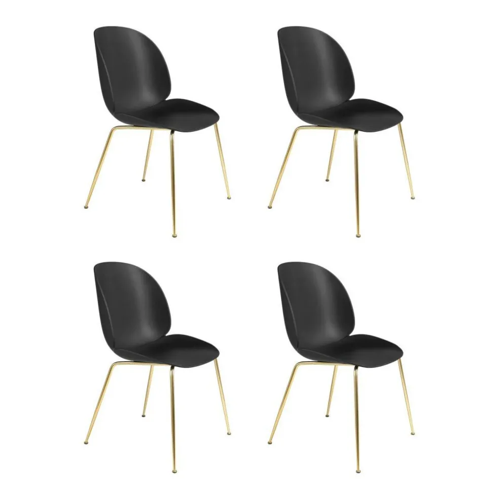 Beetle Dining Chair Stuhl Gestell Messing 4er Set