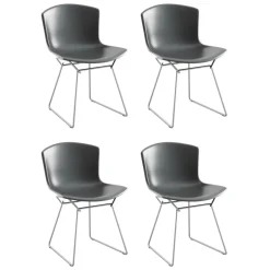 Bertoia Plastic Stuhl Gestell verchromt 4er Set