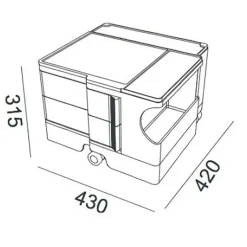 Boby 1/2 Rollcontainer XS