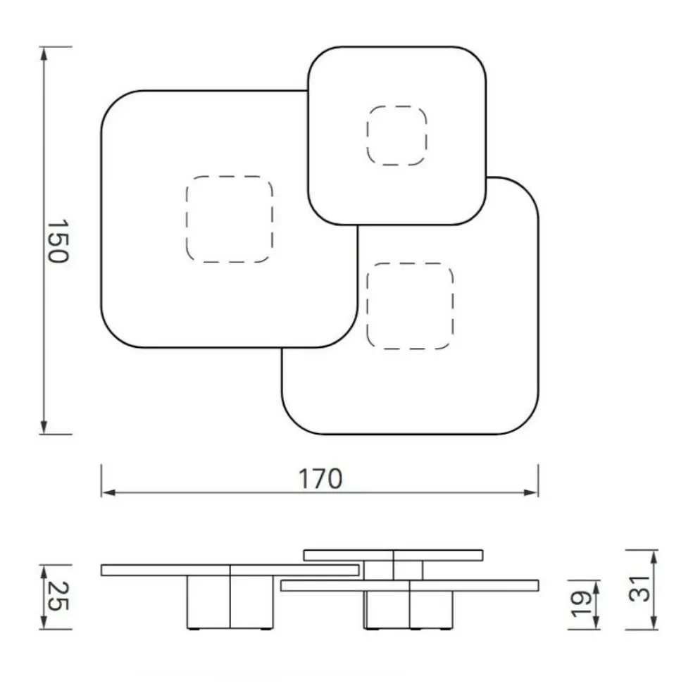 Bow Couchtisch 3er Set