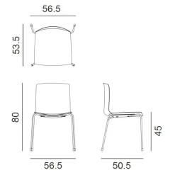 Catifa 46 Stuhl einfarbig Gestell Chrom