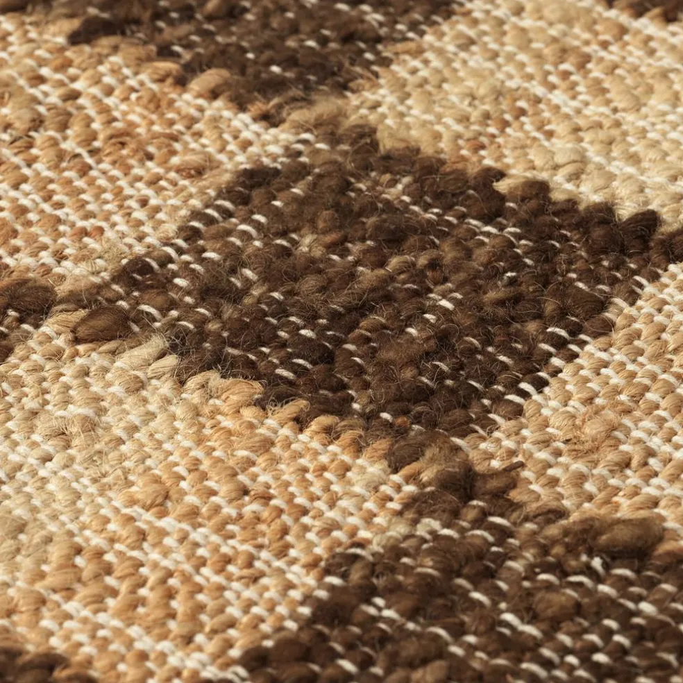 Check Woll-Jute Teppich 140x200cm