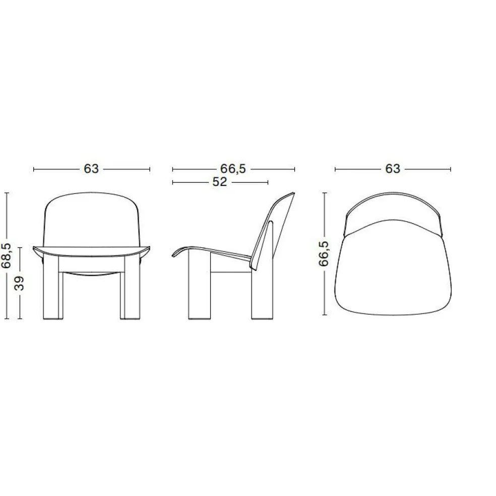 Chisel Lounge Stuhl Leder