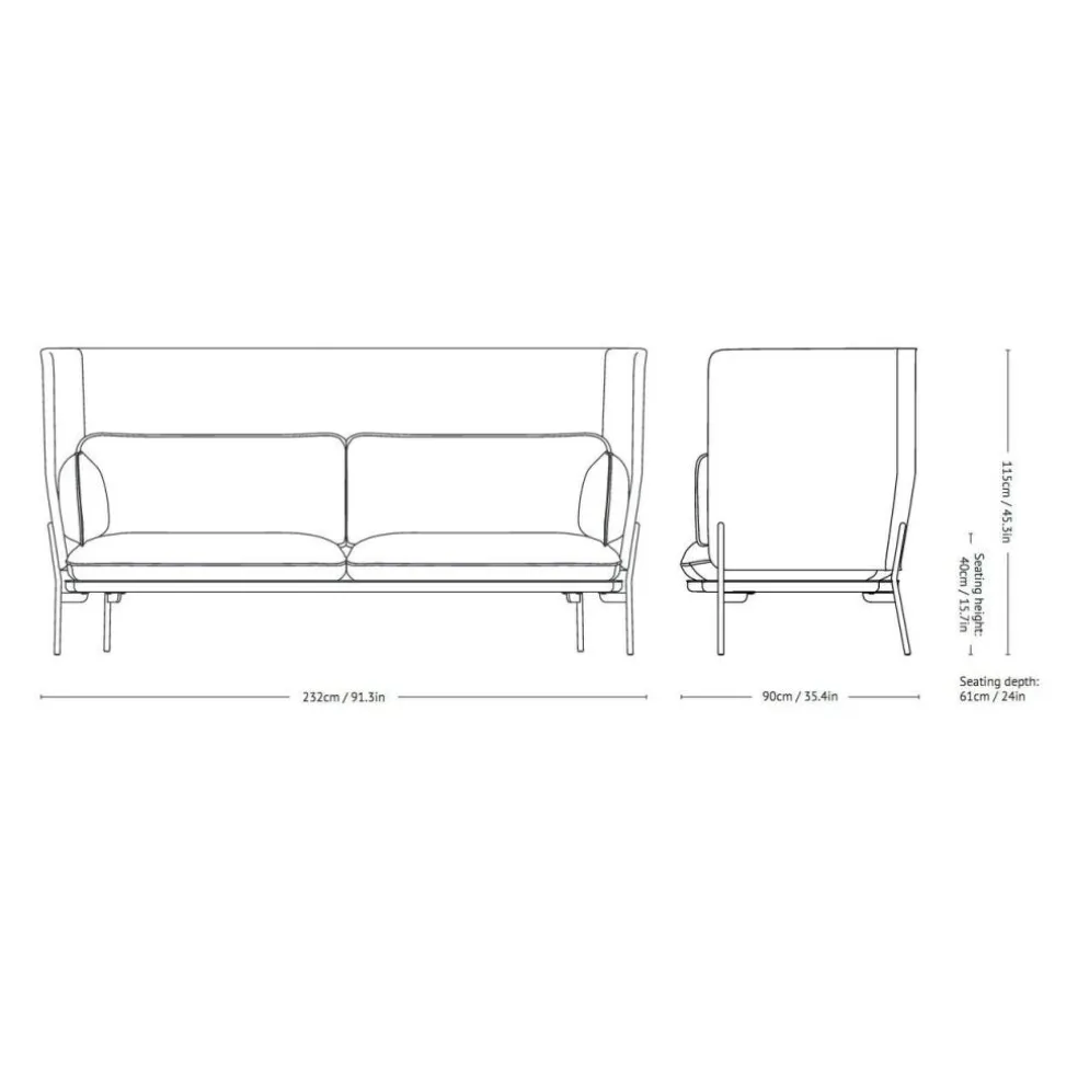 Cloud LN7 Sofa mit hohem Rücken