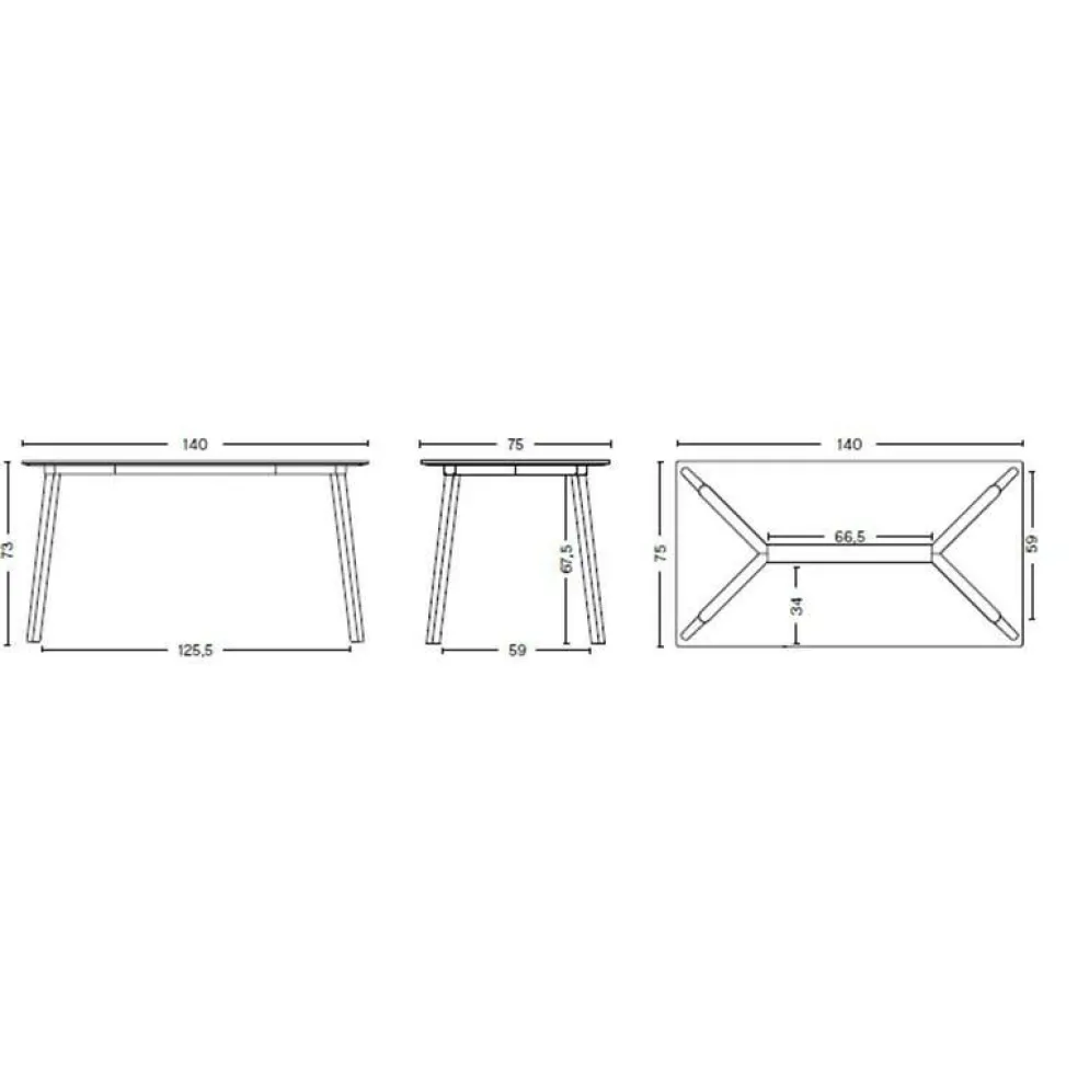 Copenhague Deux CPH210 2.0 Tisch 140x75cm