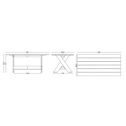 Crate Gartenesstisch 180cm