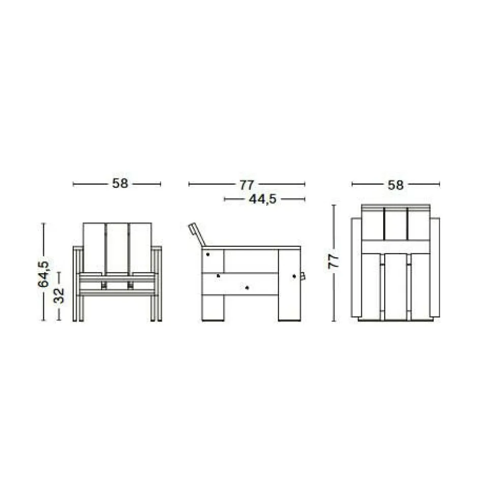 Crate Lounge Gartenstuhl 77cm