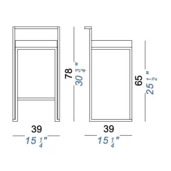Cubo S62 Barhocker Sitzfläche Leder H65cm