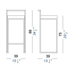 Cubo S62 Barhocker Sitzfläche Leder H75cm