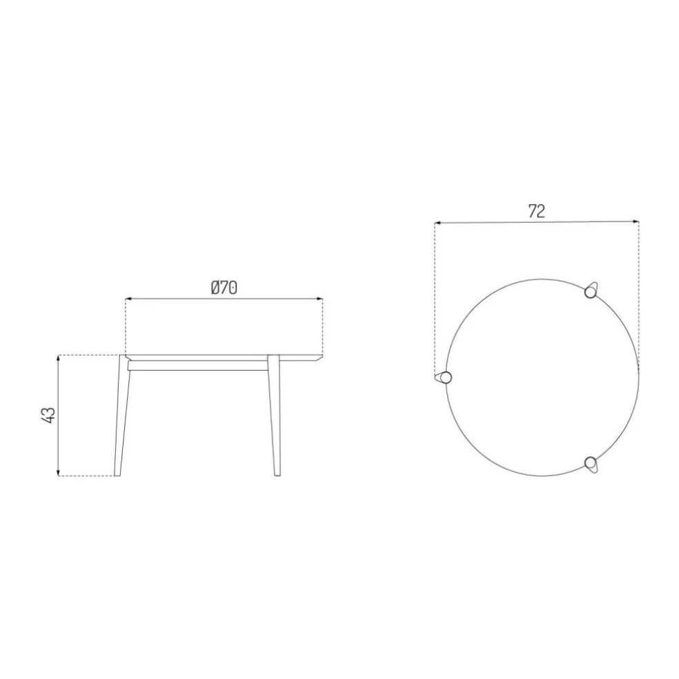 D102 Søs Couchtisch Ø 70cm