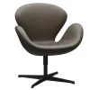 Der Schwan™/ Swan™ Sessel Leder Gestell Warm Graphite