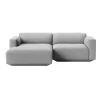 Develius 2-Sitzer Sofa mit Chaiselongue links