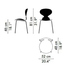 Die Ameise™ Stuhl Vorne gepolstert Gestell verchromt