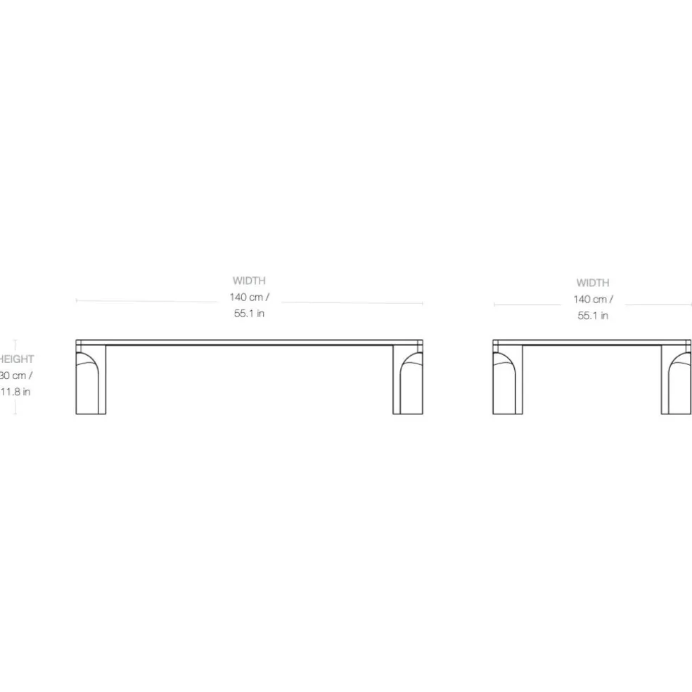 Doric Couchtisch 80x140cm