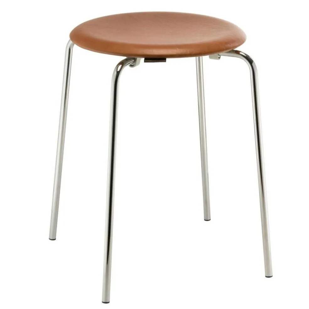 DOT™ Hocker Leder Gestell Stahl verchromt