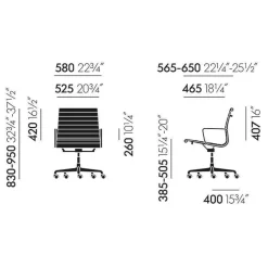 EA 117 Alu Chair Bürostuhl Stoff Gestell verchromt