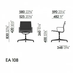 EA 108 Aluminium Chair Bürostuhl Stoff