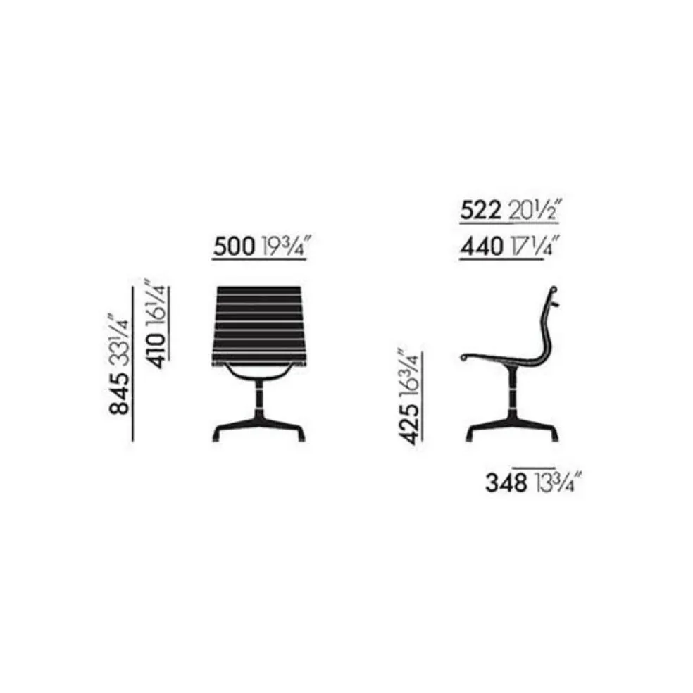 EA 101 Aluminium Chair Gestell schwarz
