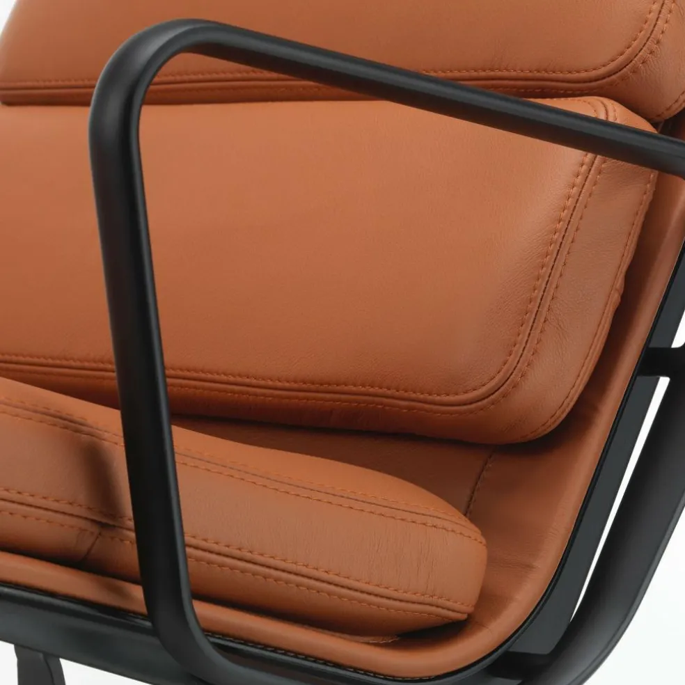 EA 222 Soft Pad Aluminium Chair Drehsessel Leder