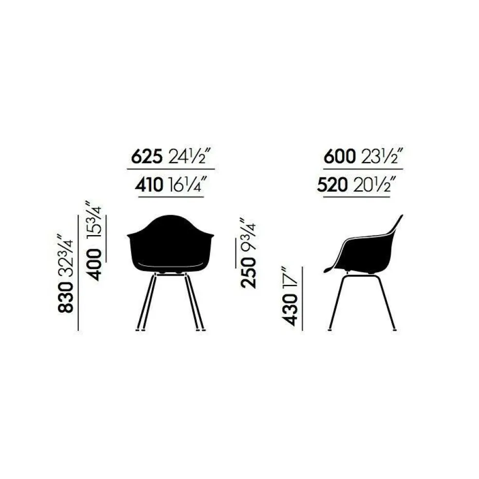 Eames Fiberglass Armchair DAX Gestell weiß