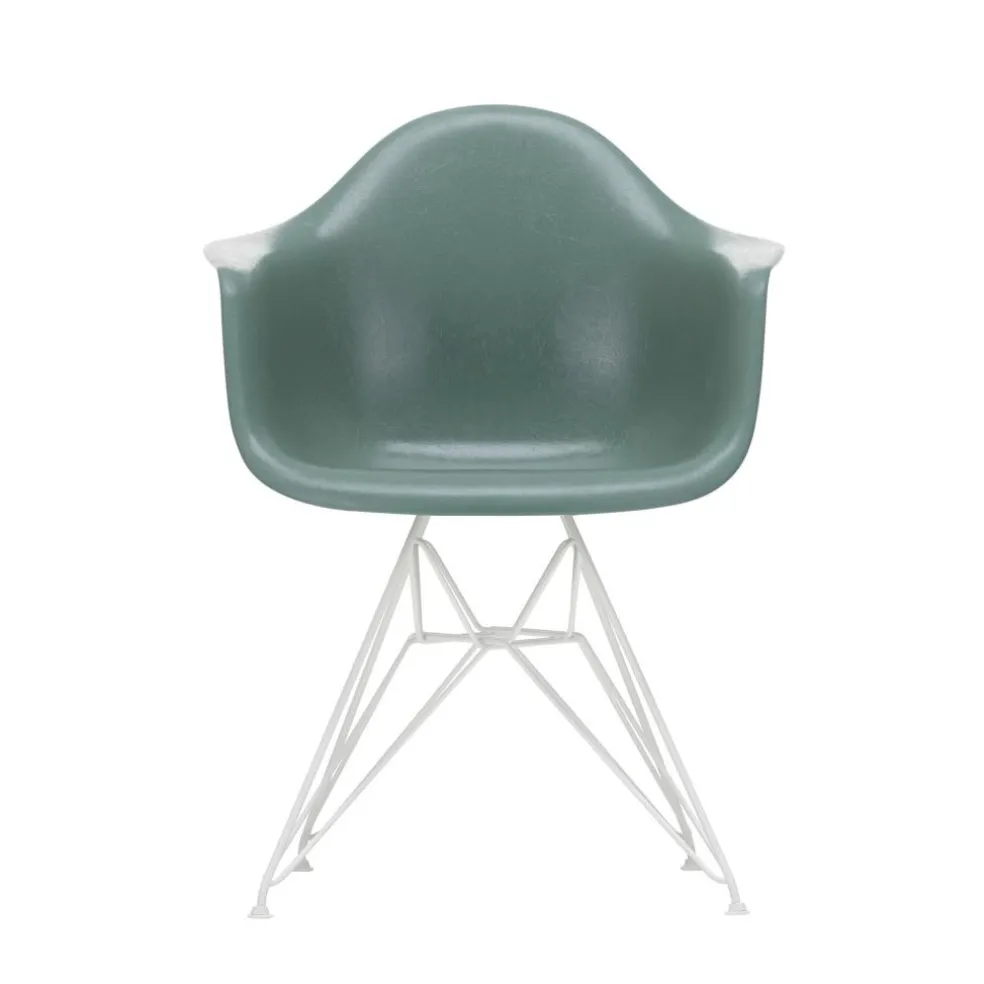 Eames Fiberglass Armchair DAR Gestell weiß