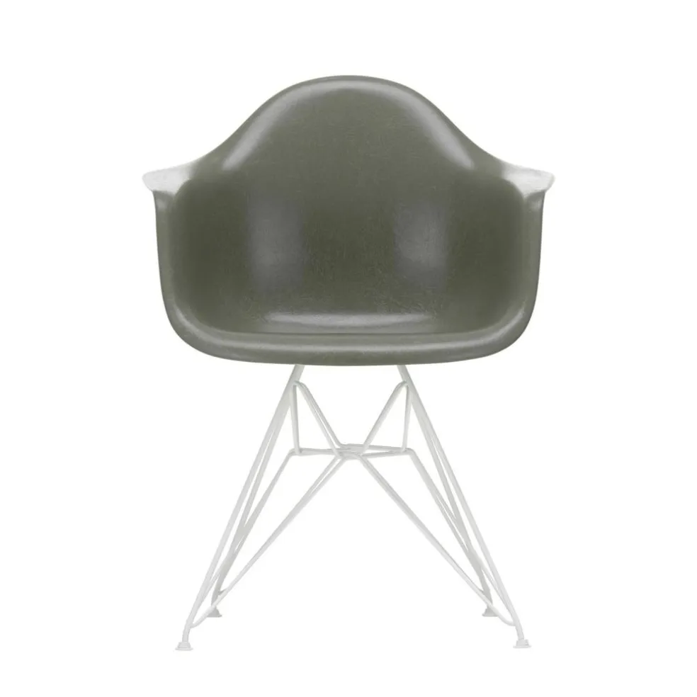 Eames Fiberglass Armchair DAR Gestell weiß