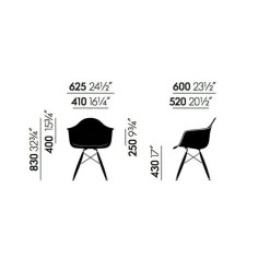 Eames Fiberglass Armchair DAW Ahorn gelblich