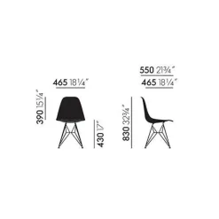 Eames Fiberglass Side Chair DSR schwarz