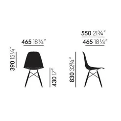 Eames Fiberglass Side Chair DSW Ahorn dunkel