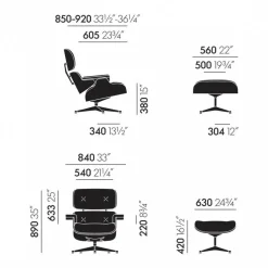 Eames Lounge Chair Sessel & Ottoman Stoff
