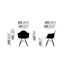 Eames Plastic Armchair DAW RE Ahorn gelblich