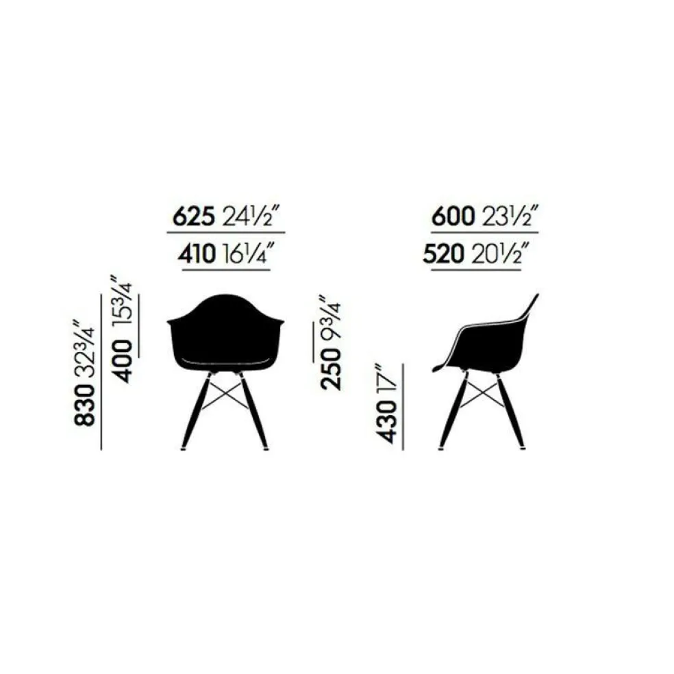 Eames Plastic Armchair DAW RE Ahorn gelblich