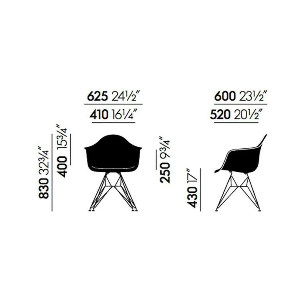 Eames Plastic Armchair DAR Gestell verchromt