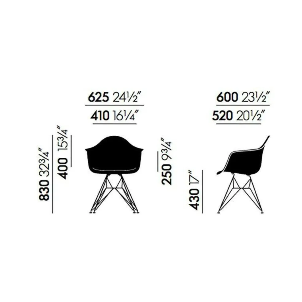 Eames Plastic Armchair DAR Gestell weiß
