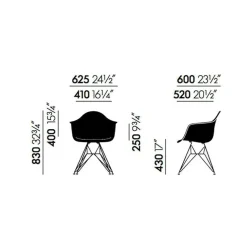 Eames Plastic Armchair DAR RE Gestell schwarz