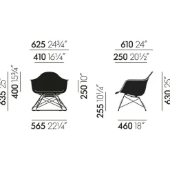 Eames Plastic Armchair LAR RE Gestell schwarz