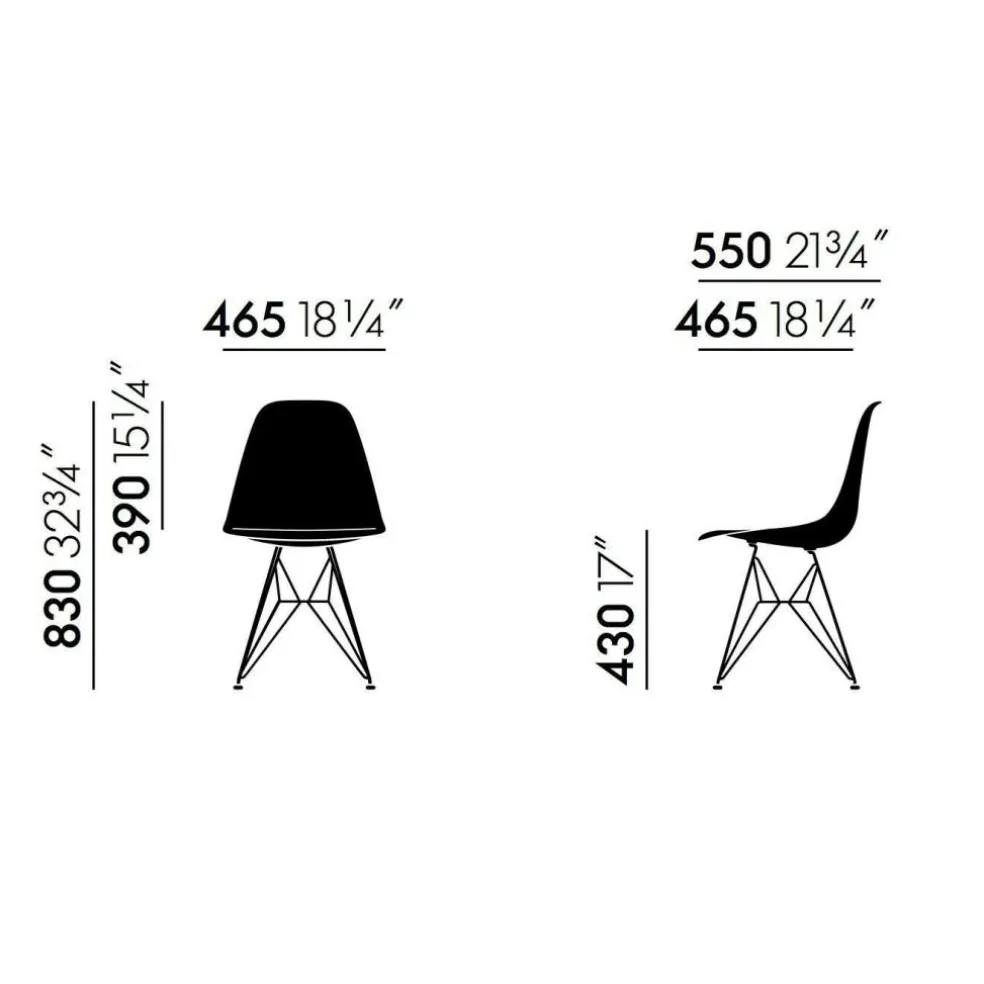 Eames Plastic Side Chair DSR RE Gestell dunkelgrün